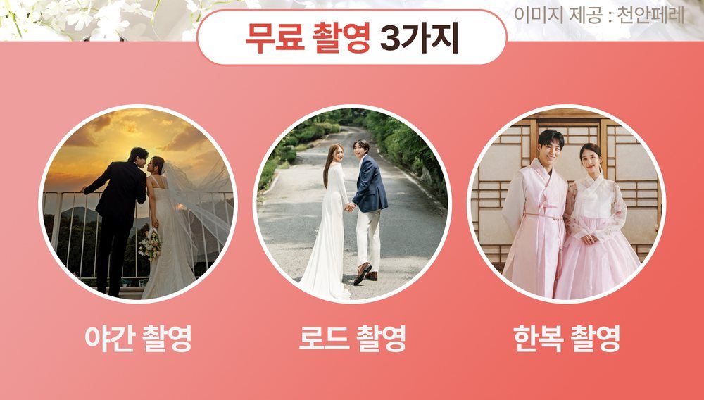 강릉 웨딩박람회 스드메 패키지 무료 촬영 세 종류 — 야간·로드·한복